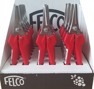 Gërshërë krasitëse Felco 300 Spruce, çelik inox, doreza ergonomike, të kuqe