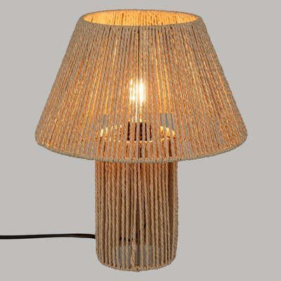 Lampë tavoline Atmosphera Boho Adria, 38cm, strukturë e endur, kafe