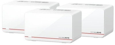 Sistem mesh WiFi Mercusys Halo H37BE, WiFi 7 BE6500, set me 3 copa, i bardhë