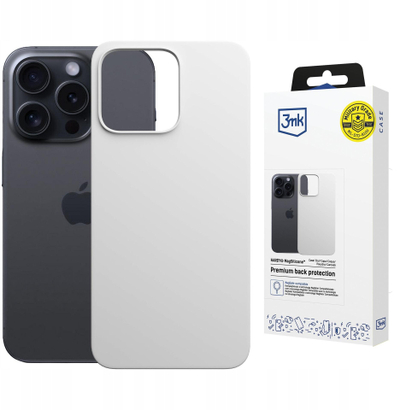Mbrojtëse telefoni 3MK Hardy MagSilicone për iPhone 15 Pro Max, MagSafe, ngjyrë argjendtë