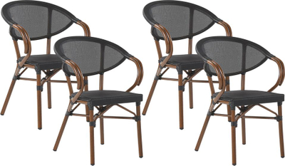 Set karrigesh për kopsht Beliani CASPRI, metal alumini, 4 copë, e zezë
