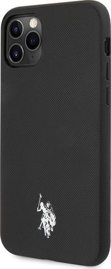 Mbrojtëse telefoni U.S. Polo Assn për iPhone 11 Pro Max, lëkurë PU, e zezë