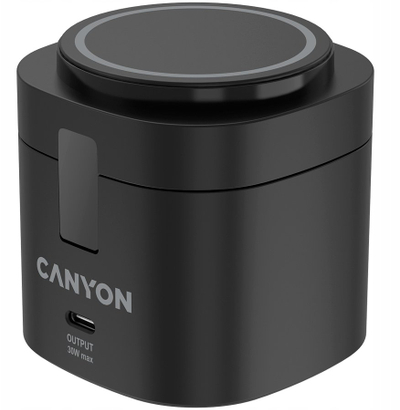 Stacion karikimi wireless Canyon WS-405 OnCharge, 4 në 1, 30W, i zi
