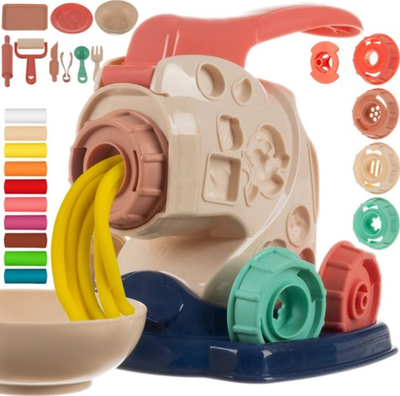 Set loje KRUZZEL Large Pasta Machine, makineri makarona me plastelinë, 10 masa modeluese, shumëaksesorësh