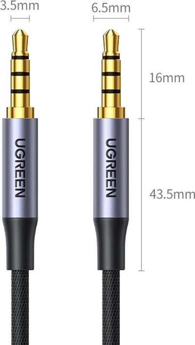 Kabllo audio Ugreen AV183, jack 3.5mm në jack 3.5mm, 3m, e zezë