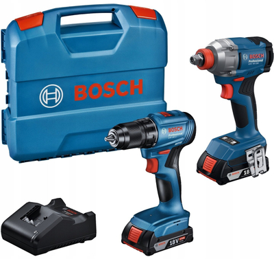 Set mjetesh pa kabllo Bosch GDX 18V-285 GSR 185-LI, 18V, 2x2.0Ah, blu