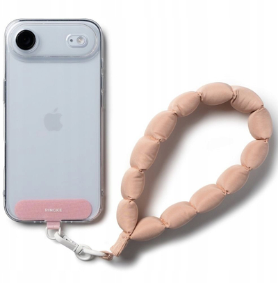 Rrip dore telefoni Ringke Holder Link Puffer, prej materiali poliestër i lehtë, me karabinë, Floral Pink