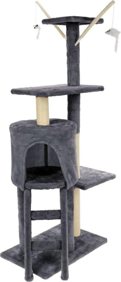Kullë gërvishtëse për mace Pets Collection, 110cm, shumë nivele, gri