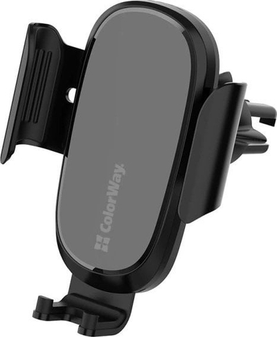 Karikues wireless për makinë ColorWay Air Vent CW-CHAW038Q-B, 15W, për grilë ajri, i zi