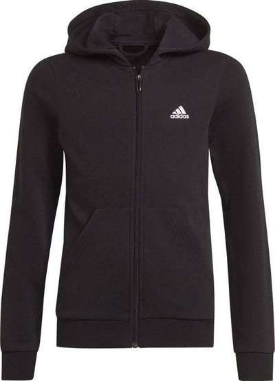 Xhaketë sportive Adidas Essentials, me kapuç, me zinxhir komplet, e zezë