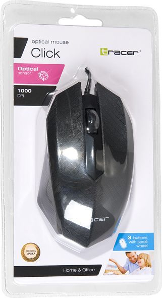 Maus Tracer Click, me kabllo, USB, i zi