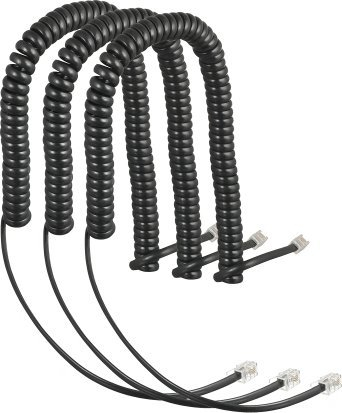 Set me kabllo spirale telefoni Auerswald COMfortel 55001, 3 copë, 2m, të zeza