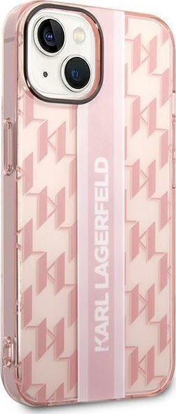 Kejs telefoni Karl Lagerfeld Mono Vertical Stripe për iPhone 14 Plus 6.7", hardcase, rozë