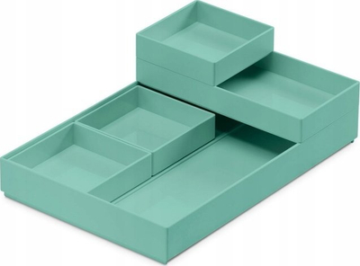 Kuti organizuese Moxom, set 5 copë, 250x170x35mm, ngjyrë turkeze