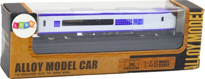 Lodër tren LEAN Toys Alloy Model, shkallë 1:48, metal, bardh e blu