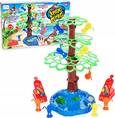 Lojë tavoline MalPlay Jumping Monkeys, për 2 veta, për kalamaj 3+ vjeç, shumëngjyrëshe