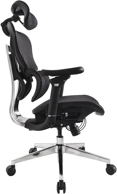 Karrige zyre ergonomike Equip SW Lite, me mbështetëse koke dhe krahësh, e zezë