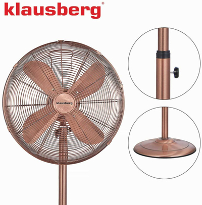 Ventilator në këmbë Klausberg KB-7719, 40 cm, 50W, ari rozë