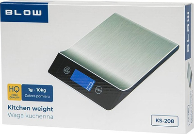 Кујнска вага Блоу KS208, 10kg, платформа од нерѓосувачки челик, сиво сребрена