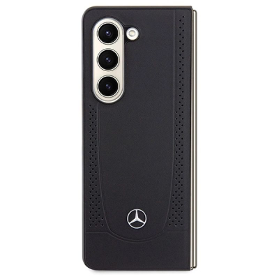 Mbrojtëse telefoni Mercedes Leather Urban për Galaxy Z Fold5, eko lëkurë, mban mirë goditjet, e zezë