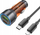 Karikues makine Hoco 43W, USB A dhe USB C, me lejkë Type C në Lightning, portokalli