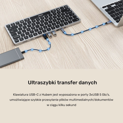 Tastierë Unitek, me kabllo, US, e hirtë