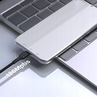 Kabllo USB Dudao L9T, USB A me USB C, 1m, 5A, e zezë