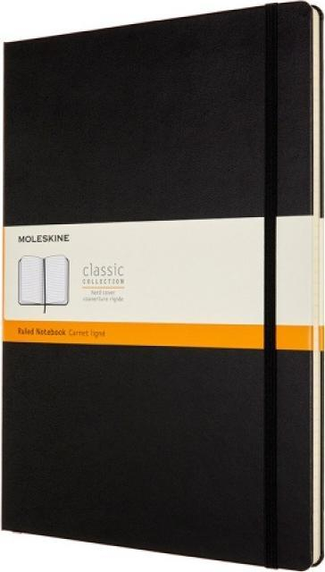 Bllok shënimesh Moleskine me kapak të fortë QP110, A4, me vija, i zi