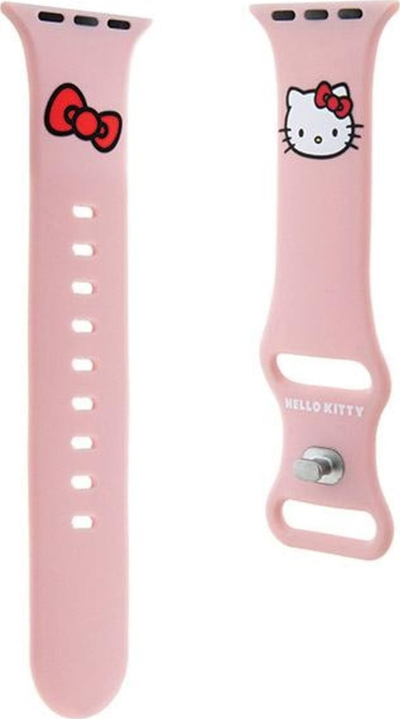 Rrip Hello Kitty HKAWLSCHBLP për Apple Watch 42/44/45/49mm, silikon, rozë