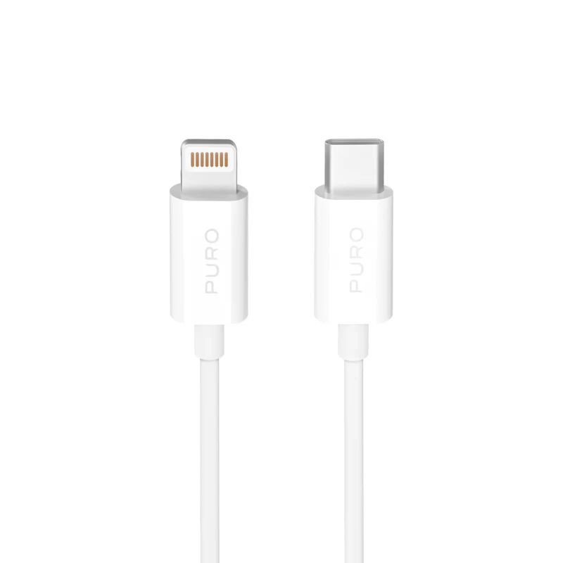 Kabllo Puro Apple MFI USB-C 2.0 në Lightning, 1m, e bardhë