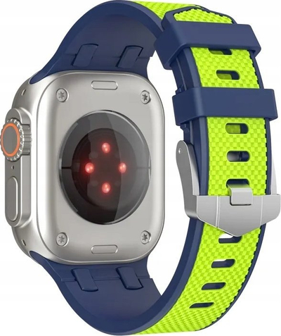 Rrip ore Wiwu Kylin Wi WB015 për Apple Watch 42 44 45 49mm, fluoroelastomer, jeshile fluoreshente