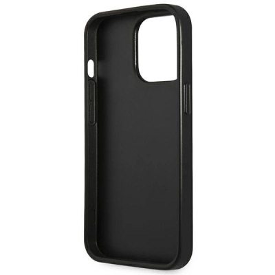Mbulesë telefoni Guess Saffiano Triangle Logo, iPhone 14 Pro Max 6.7", hardcase, e zezë