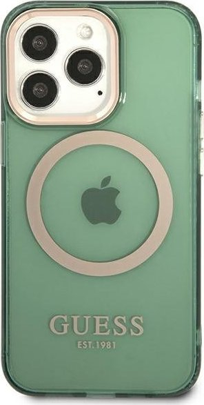 Mbulesë telefoni Guess GUHMP13LHTCMA për iPhone 13 Pro 13 6.1", MagSafe, jeshile khaki