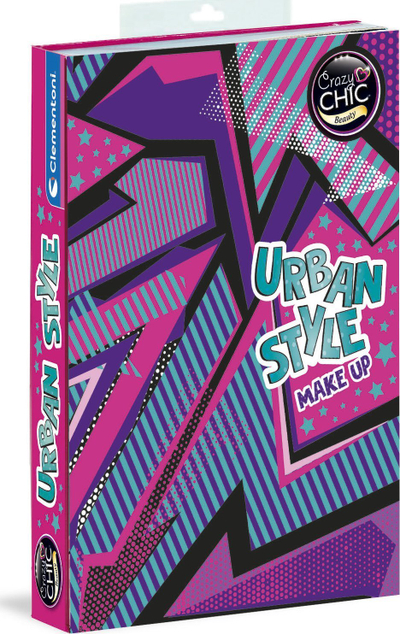 Set kozmetik për kalamaj Clementoni Crazy Chic Urban Style Make Bag, çantë kozmetike loje, shumëngjyrëshe