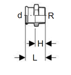 Adapter Geberit MAPRESS EDELSTAHL 1" male thread