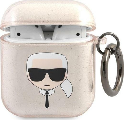 Kapak mbrojtës Karl Lagerfeld KLA2UKHGD për AirPods 1/2, me shkëlqim, ngjyrë ari