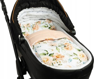 Set karroce Velvet Trolley Peony, jastëk dekorativ, batanije velvet, pjeshkë
