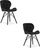 Karrige kadife LAGO Velvet Chair, set 2 copë, këmbë druri, e zezë