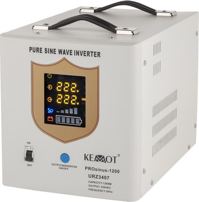 Invertor furnizimi KEMOT PROsinus-1200, 1200W, 12V në 230V, i bardhë