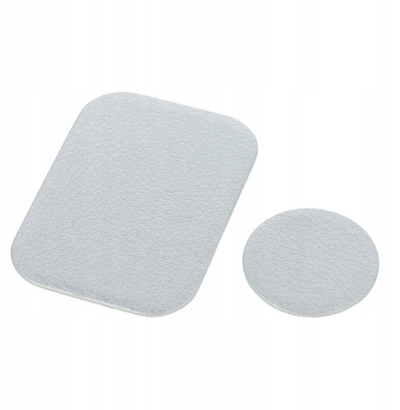 Pllaka lëkure për mbajtës magnetik, set 2 copë, ngjitës 3M, ngjyrë argjendi