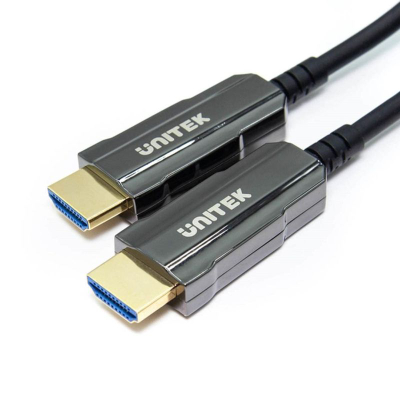 Kabllo HDMI optike Unitek 2.0 AOC, 4K 60Hz, 15m, e zezë