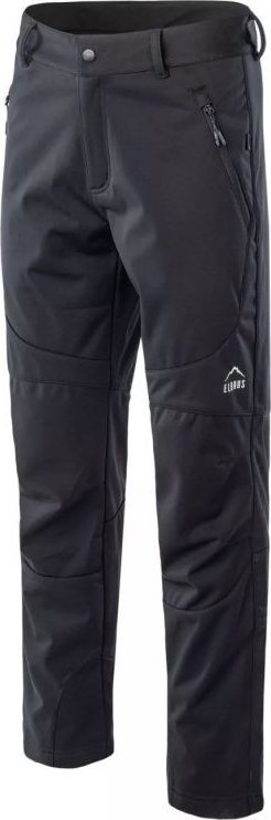 Pantallona trekking për burra Elbrus Gaude Polartec, softshell, që s’i ha era, të zeza