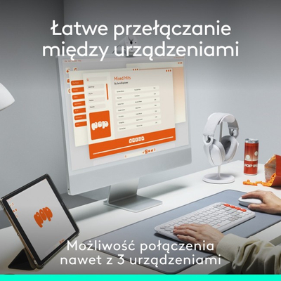 Maus Logitech POP Wireless, me buton emoji, SilentTouch, rozë
