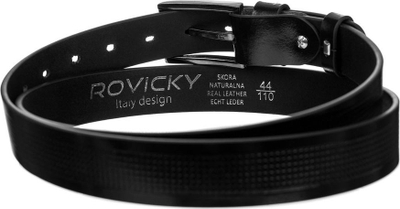 Кожен машки ремен Rovicky PLW-R-14, природна мазна кожа, 2.5 cm, црн