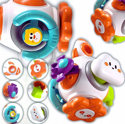 Lodër edukative BOUNN Sensory Rocket 6 në 1, timon interaktiv, për 18 muaj e lart, shumëngjyrëshe