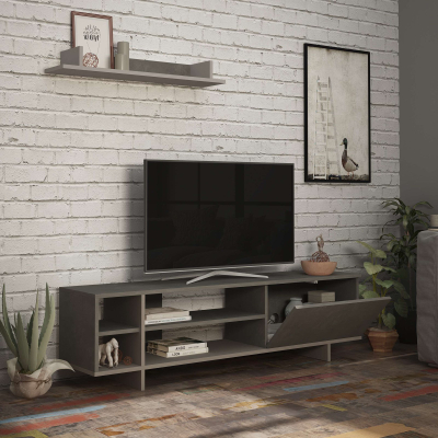 Komodë për TV Decortie Stockton 160 cm, e hirtë