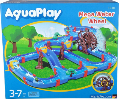 Set loje me ujë AquaPlay Mega Waterwheel, sistem kanalesh për oborr, shumëngjyrësh