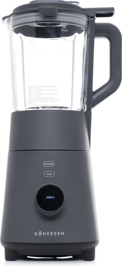Mikser blender me zierje Kohersen NB800A, kupë xhami, me ekran, antracit