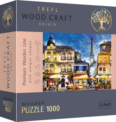 Puzzle druri Trefl Wood Craft French Alley, 1000 copa, shumëngjyrësh
