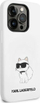 Kapak telefoni Karl Lagerfeld Ikonik Choupette MagSafe për iPhone 14 Pro, silikon, i bardhë